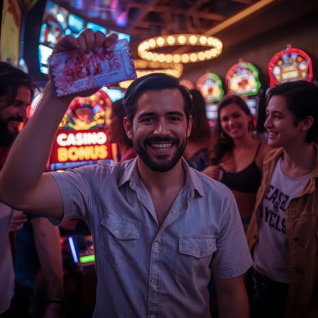 persona con un bono de Guts Casino