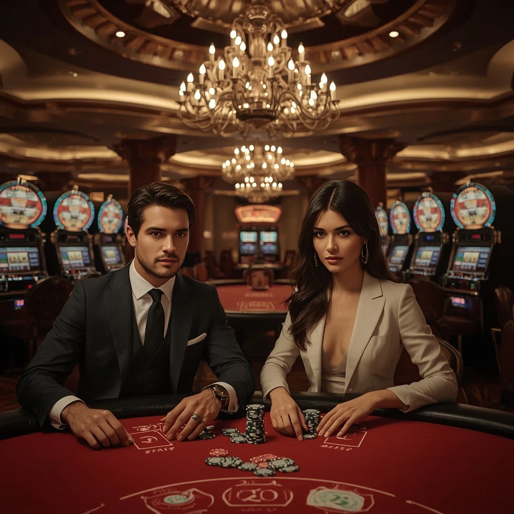 Dos jugadores de póker en GUTS CASINO, Chile